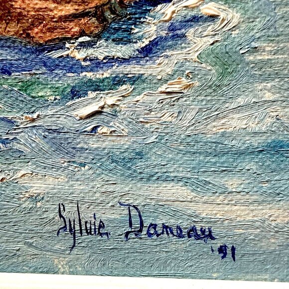 Vtg Acrylic Canvas Board Red Frame Disney Ariel Little Mermaid by Silvie Danseau - Picture 2 of 16